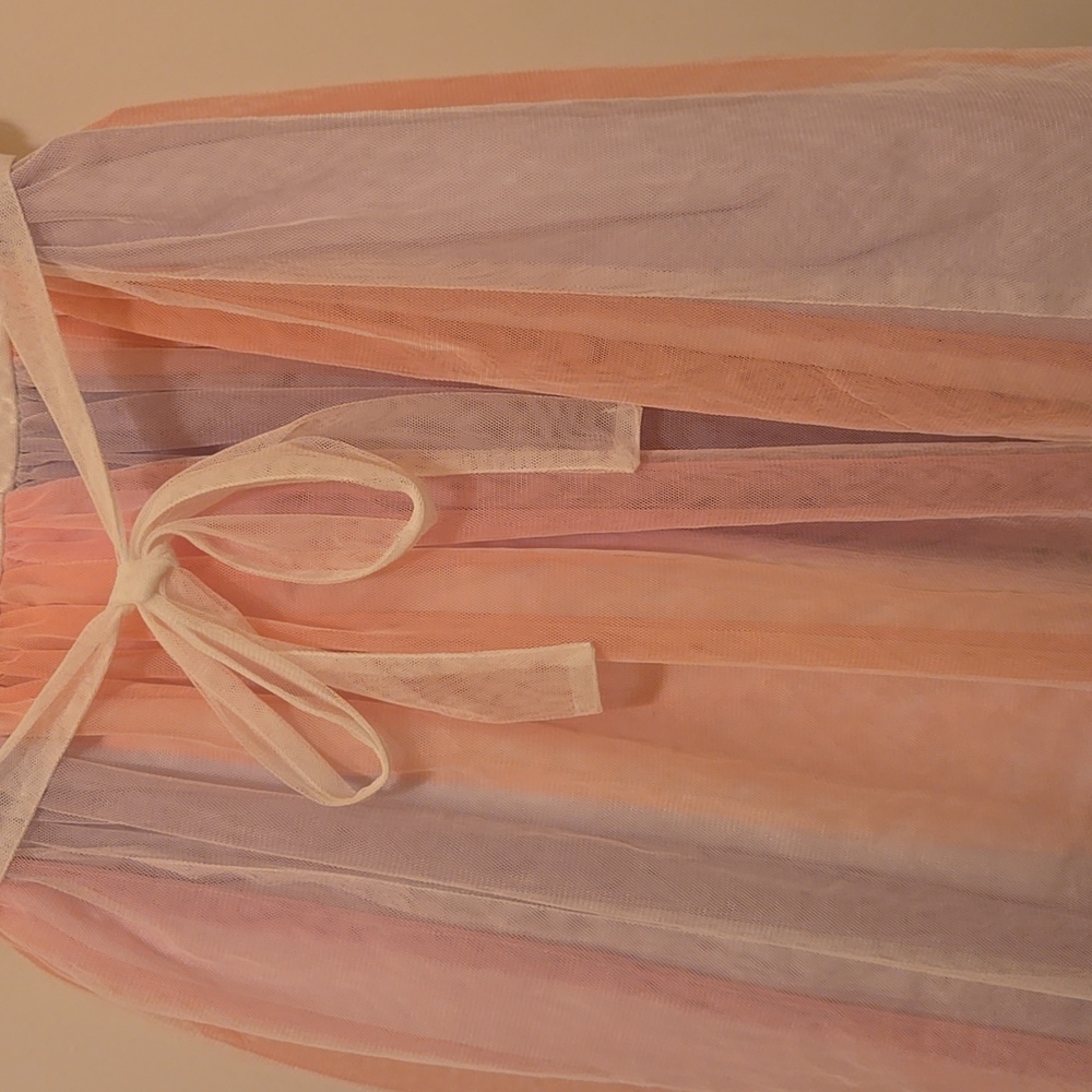Jona Michelle Girls Elegant Pink & White Party Dress. - Picture 10 of 12
